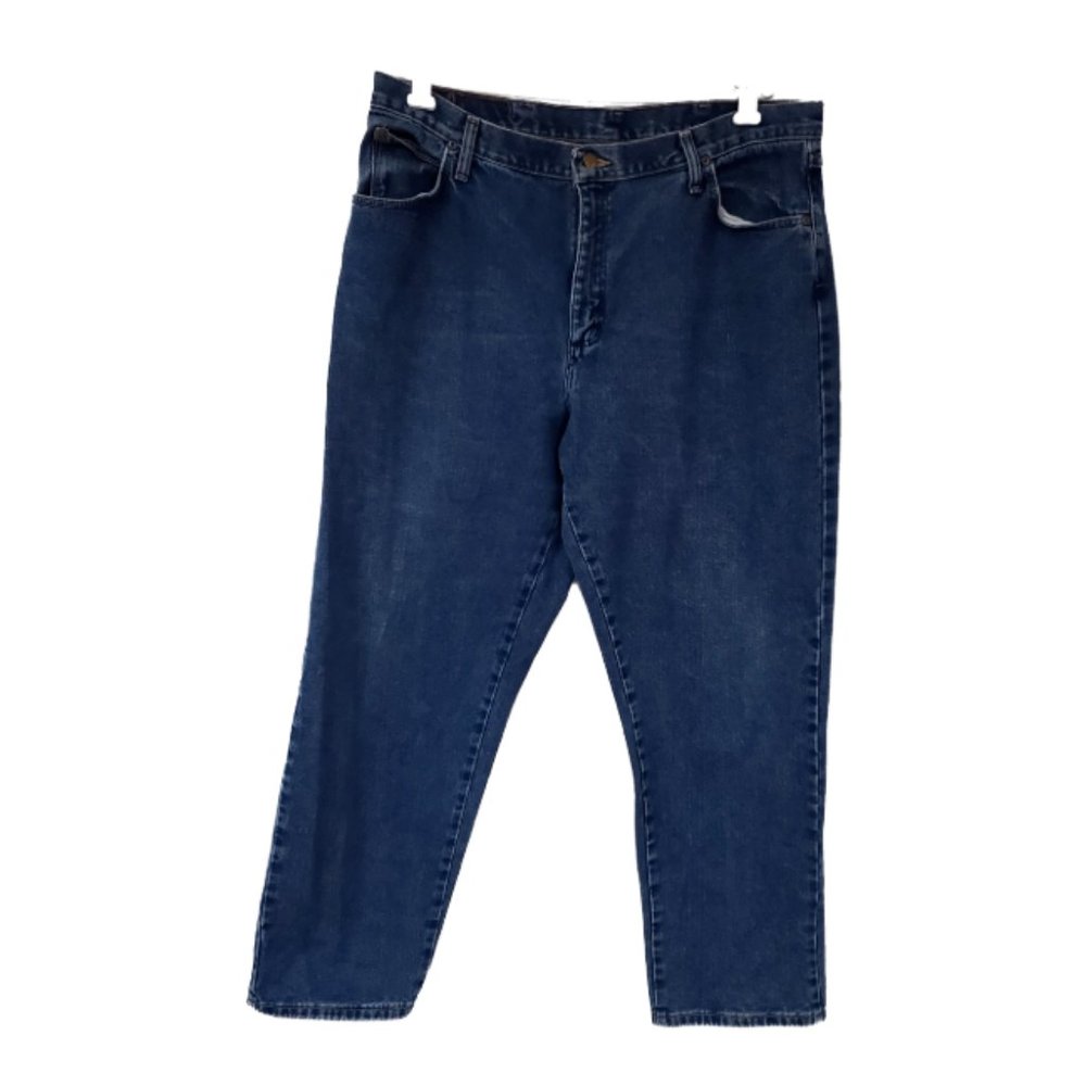 Wrangler Womens 36x31 Western Blues Relaxed Fit Tapered Leg High Rise Mom Jeans